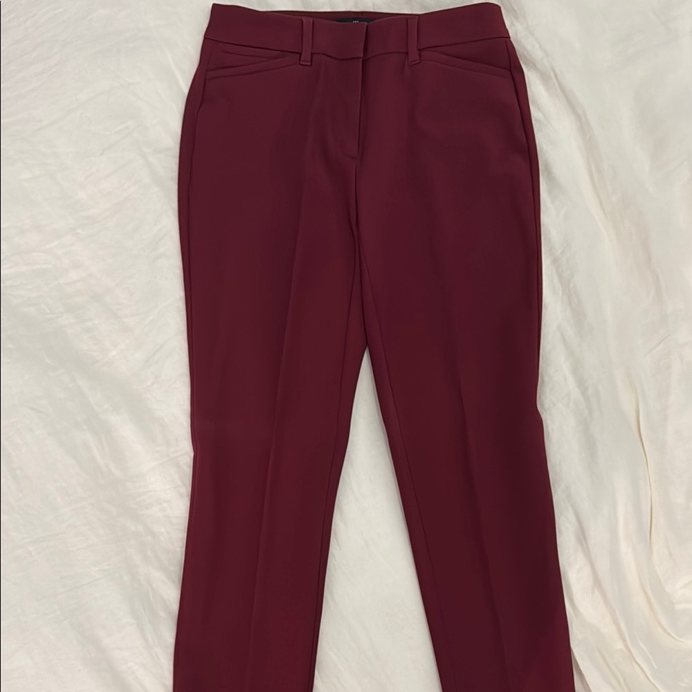 White House Black Market Red Trousers Straight-Leg